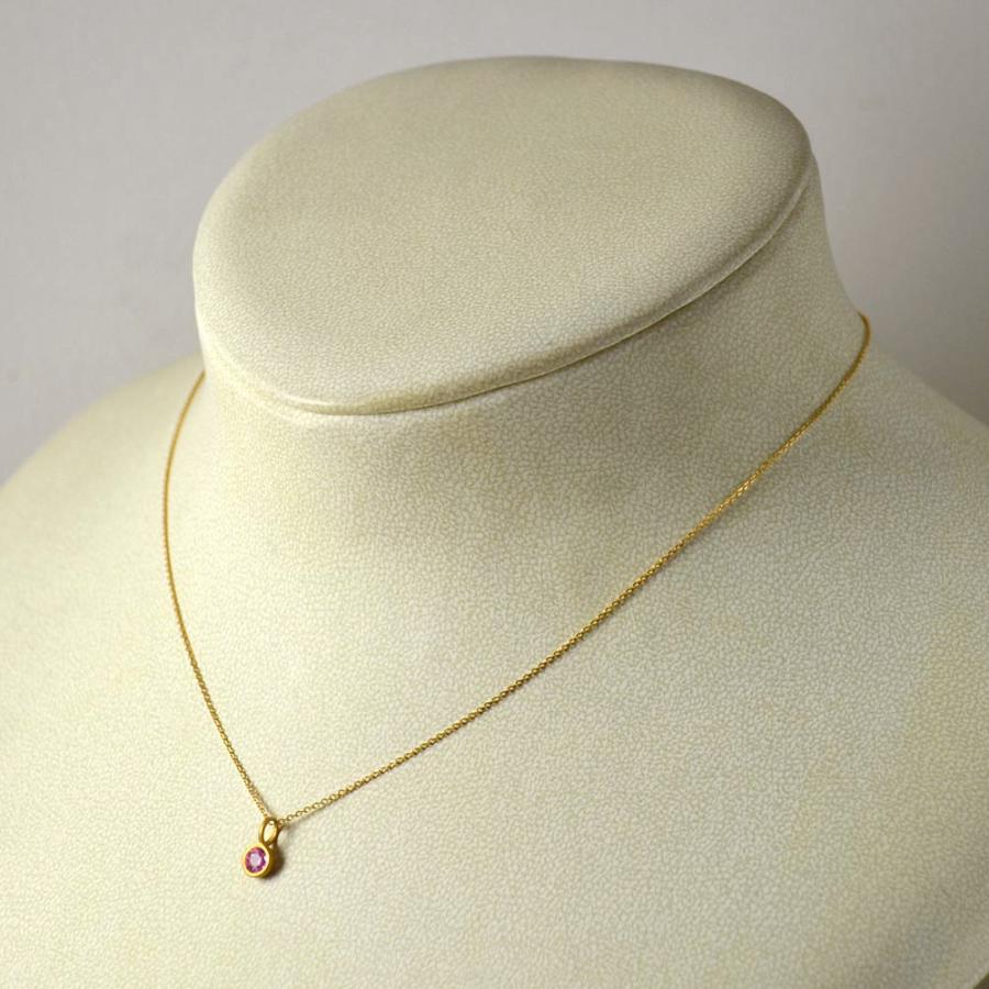 K18 ピンクサファイア ラウンド ペンダントトップ : ユキコ オオクラ