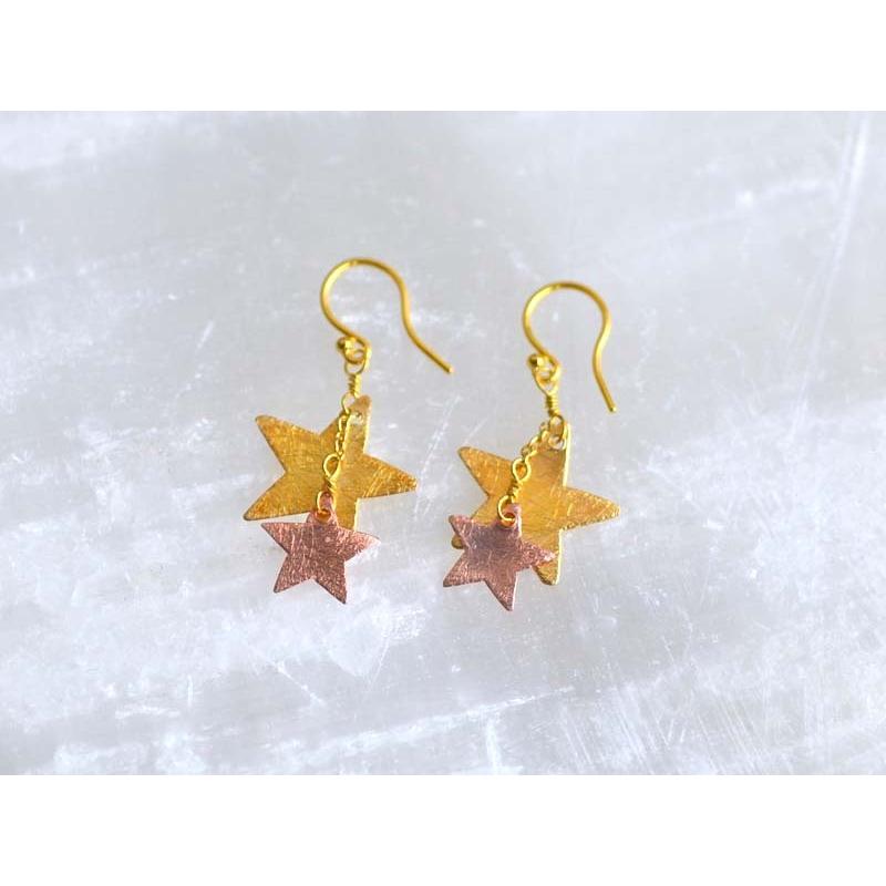 シルバー925 星パーツ イヤリング ピアス : ユキコ オオクラ 大倉珊瑚