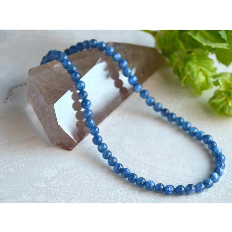 高品質の人気 カイヤナイト ネックレス ショート ラウンド ネックレス ペンダント