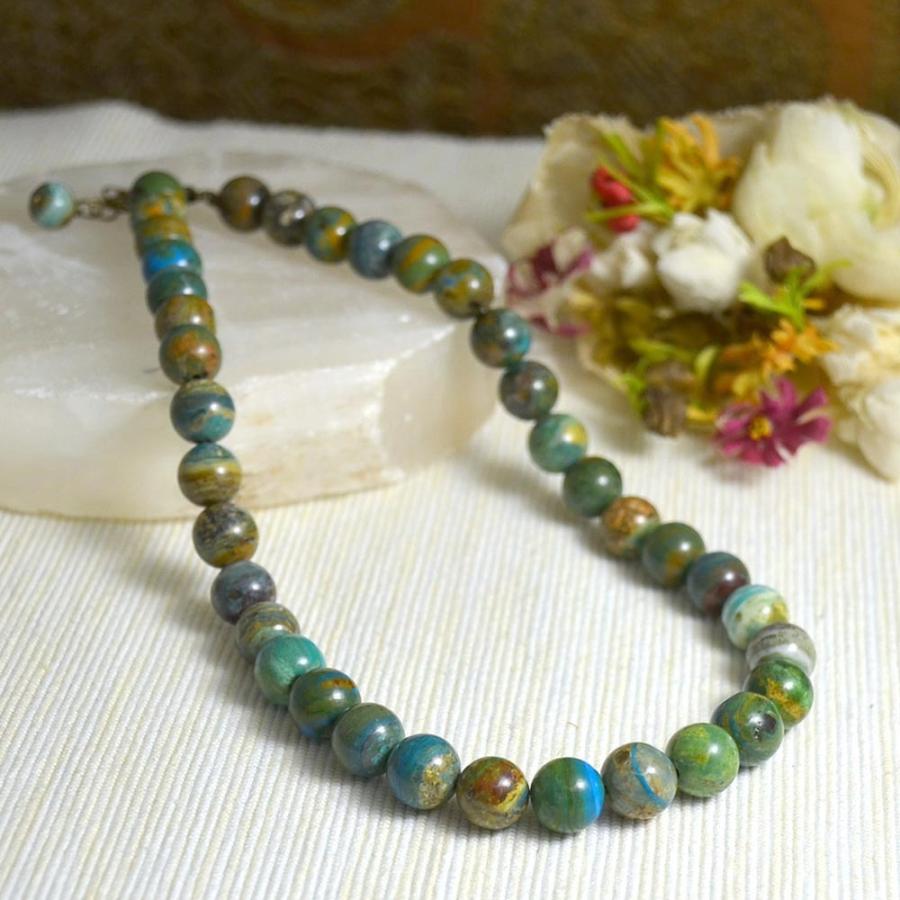 SV シルバー オパリナオパール10mm ショート ネックレス