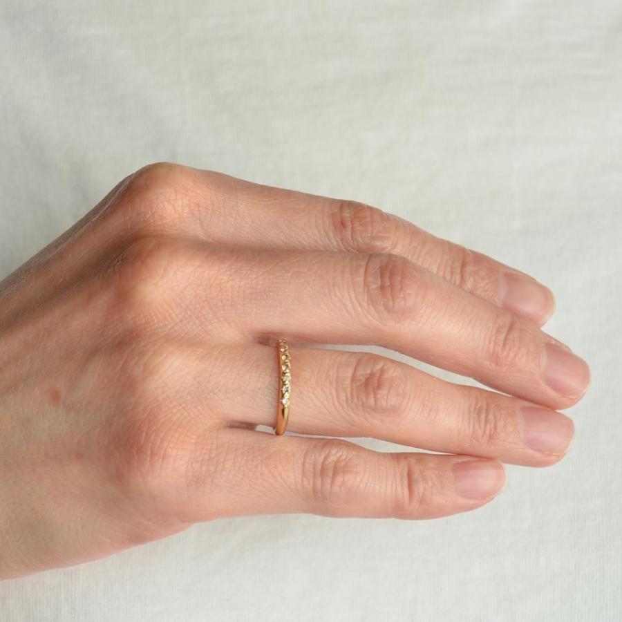 K18 イエローゴールド ブラウンダイヤ ハーフエタニティリング K18 ブラウンダイヤ ハーフエタニティリング : ユキコ オオクラ