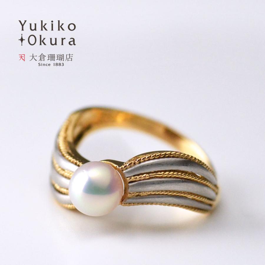 パール　真珠　指輪　pt900　k18 PT900 K18 パール リング : ユキコ オオクラ 大倉珊瑚店 - 通販