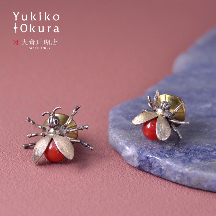 血赤珊瑚 蜂 ヴィンテージ ピンブローチ : ユキコ オオクラ 大倉珊瑚店