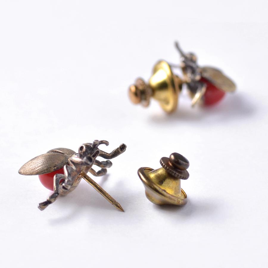 血赤珊瑚 蜂 ヴィンテージ ピンブローチ : ユキコ オオクラ 大倉珊瑚店