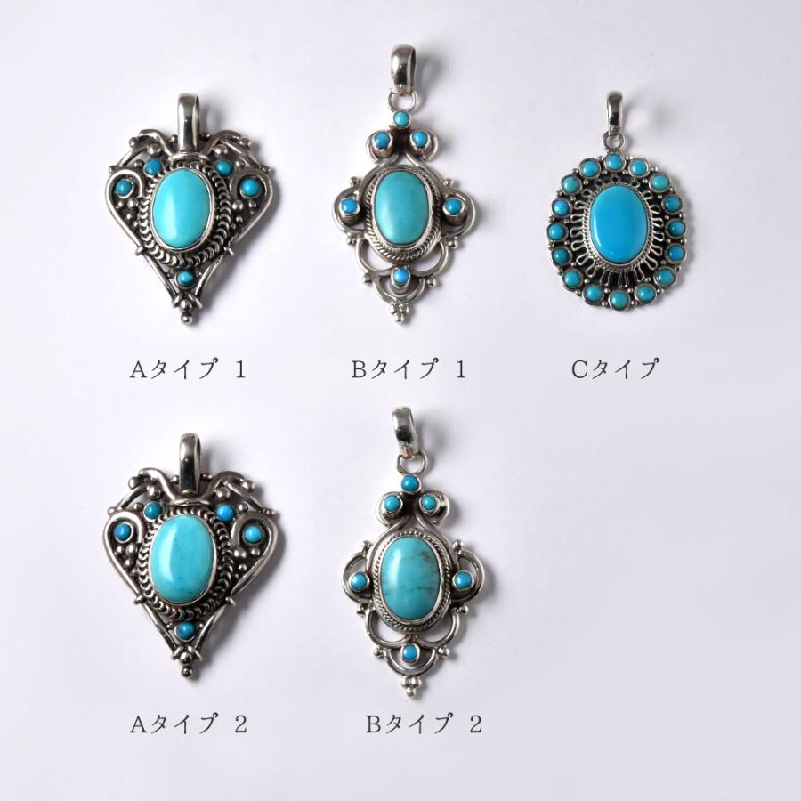 シルバー925 ターコイズ デザインペンダントトップの画像