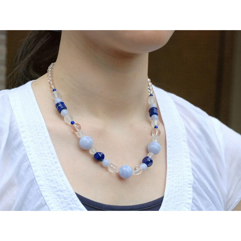 水晶 カラーストーン ネックレス