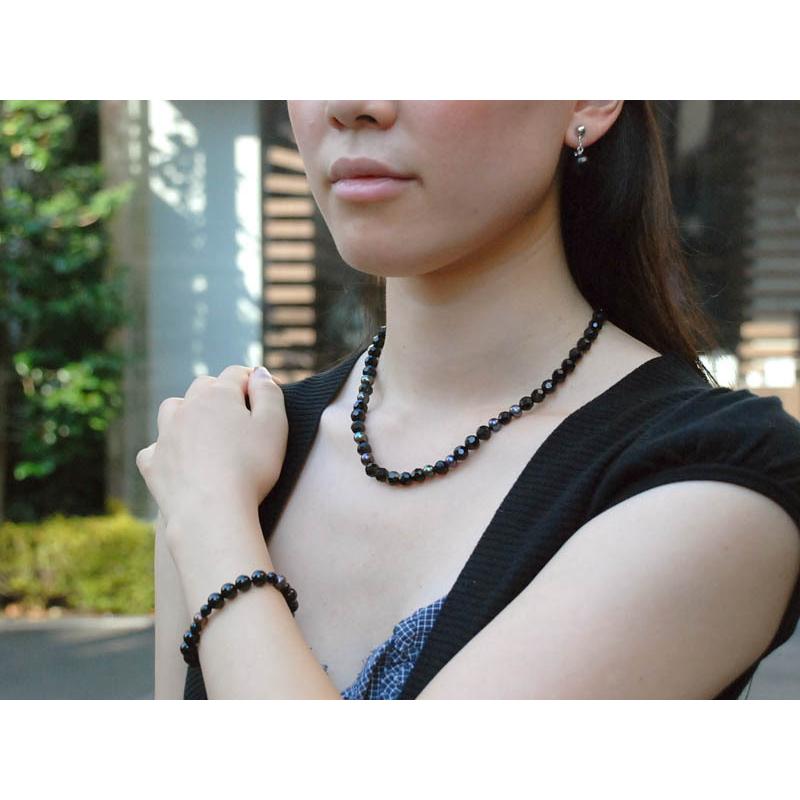 オニキス 淡水 パール ネックレス ブレスレット イヤリング 3点 セット 