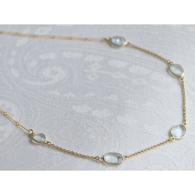 シルバー925 アクアマリン ( ハンドメイド ) ネックレス
