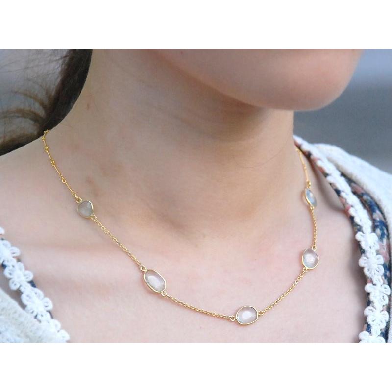 シルバー925 アクアマリン ( ハンドメイド ) ネックレス_2