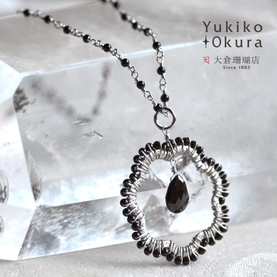シルバー925 フラワー オニキス ペンダント ショート ネックレス 