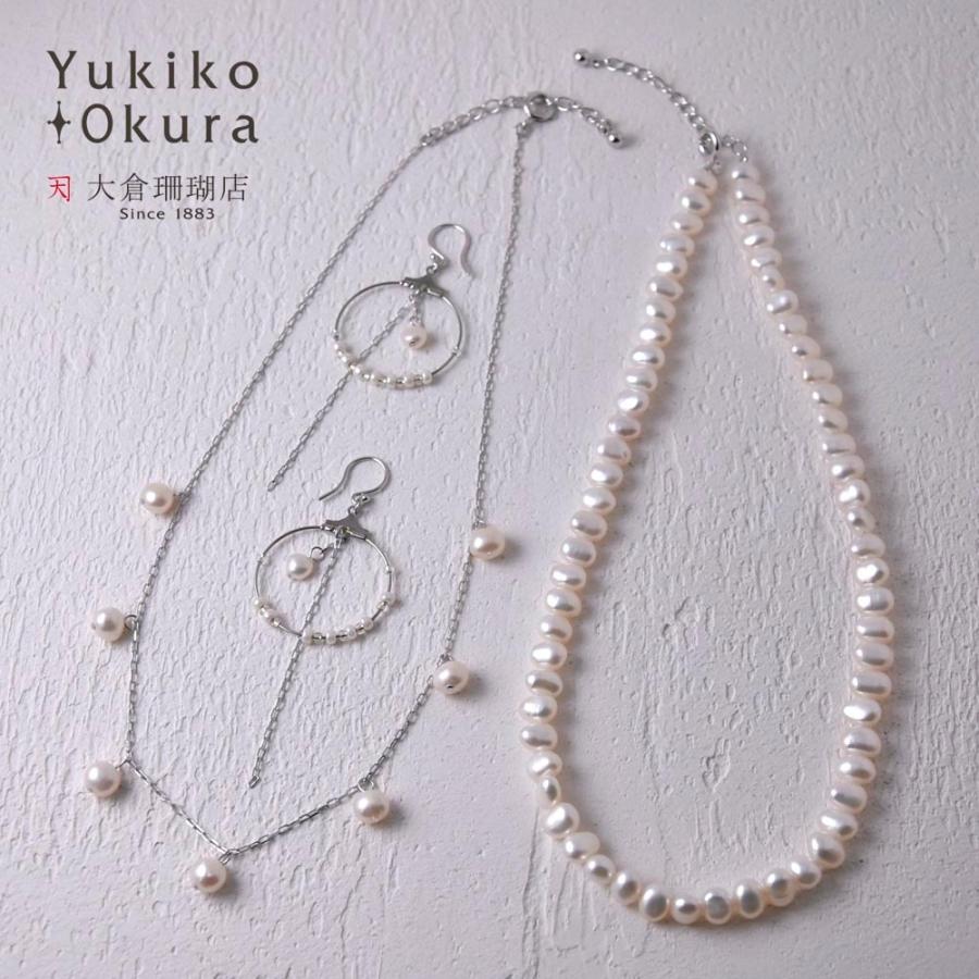 淡水パールネックレス 2本+イヤリング・ピアス 3点セット : ユキコ