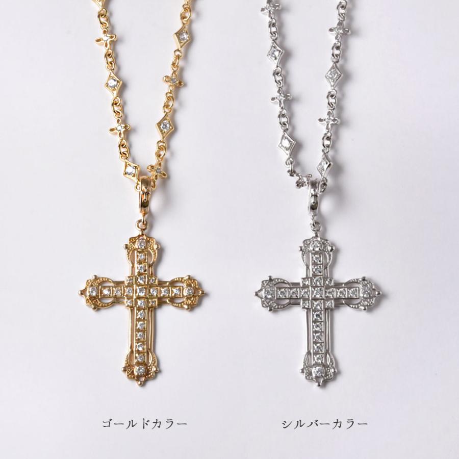 シルバー925 キュービックジルコニア ネックレス+クロストップの画像