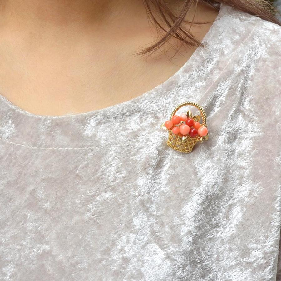 SV シルバー 925 ピンク 血赤 珊瑚 サンゴ さんご ブローチ ペンダント  