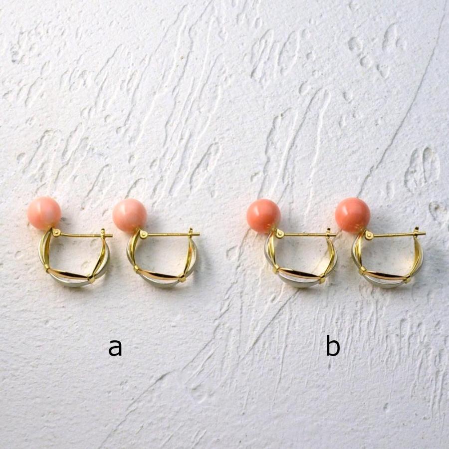 K18 PT ボケ珊瑚 ピアス : yo-se-0003 : ユキコ オオクラ 大倉珊瑚店  