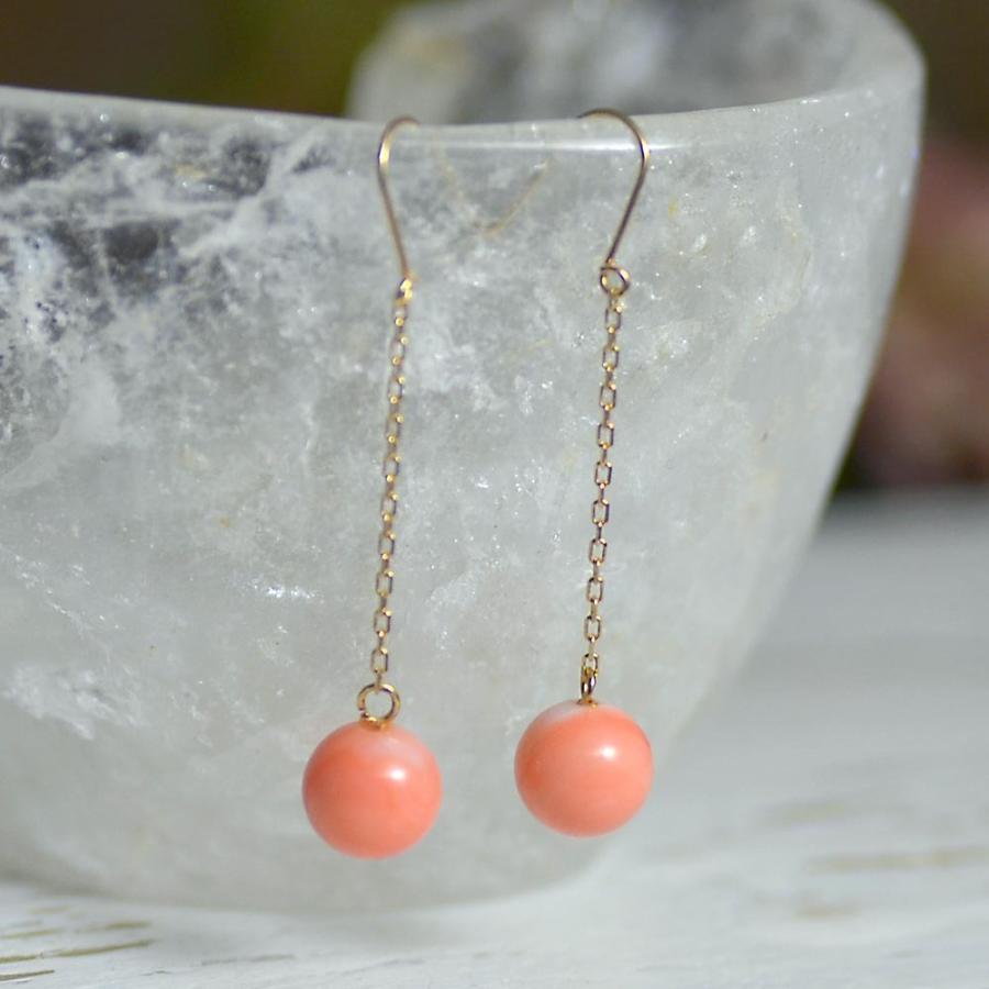 珊瑚／サンゴ18金ピアス