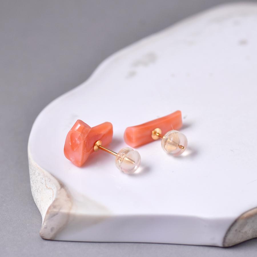 18金日本産赤珊瑚枝ピアス K18 深海珊瑚 枝 ピアス : ユキコ オオクラ 大倉珊瑚店 - 通販