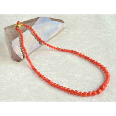 【赤珊瑚】14金使用ネックレス　天然赤珊瑚 楽天市場】赤珊瑚 ネックレス サンゴ さんご グラデーション 丸