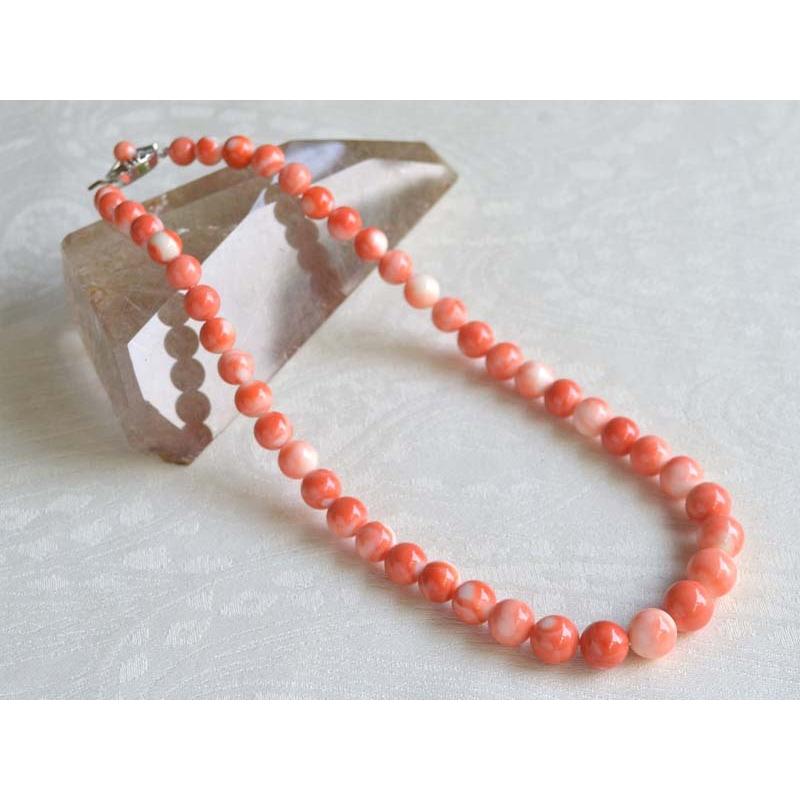 モモイロ珊瑚 丸珠 ネックレス : ユキコ オオクラ 大倉珊瑚店 - 通販