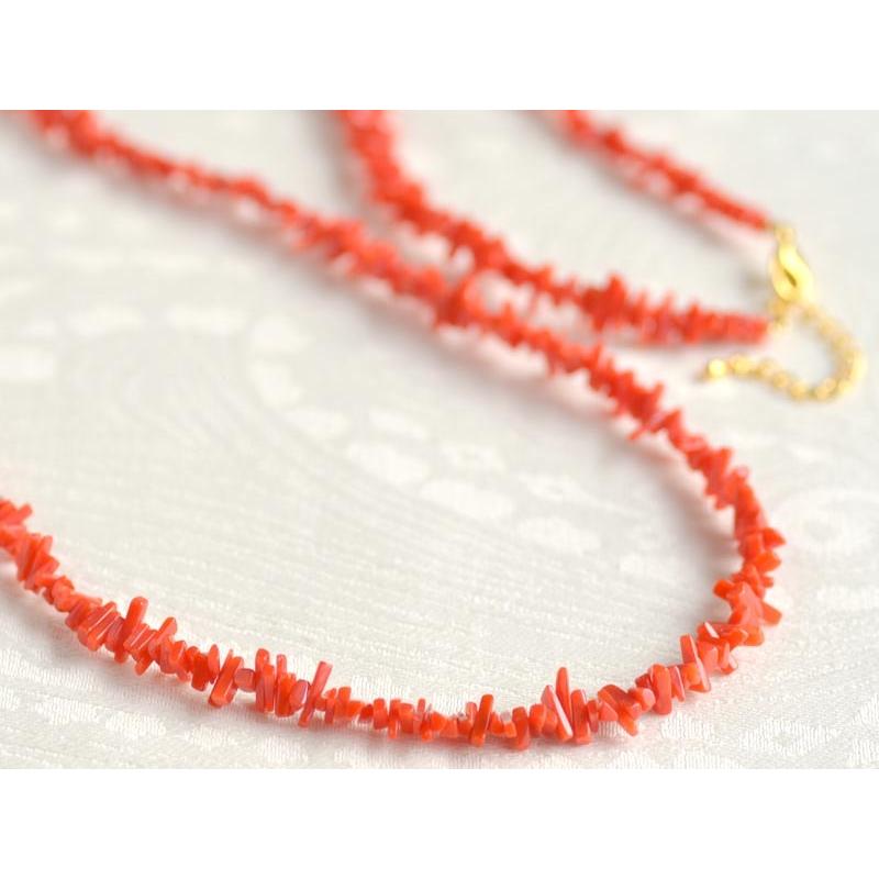 血赤珊瑚 さざれ ロング ネックレス : ユキコ オオクラ 大倉珊瑚店