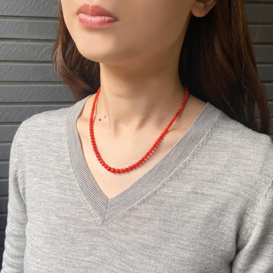 K14 赤珊瑚 グラデーションネックレス : ユキコ オオクラ 大倉珊瑚店