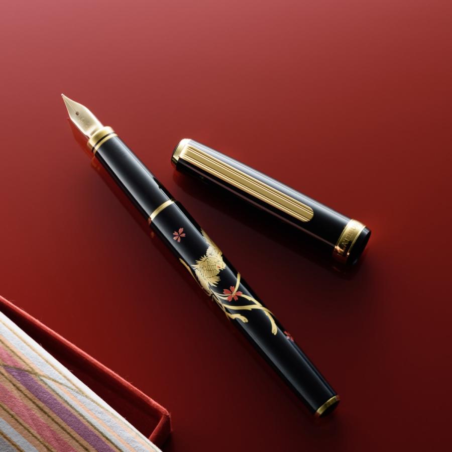 プラチナ万年筆 美巧 近代蒔絵 鳳凰 万年筆 18金 両用式 細字 F 限定 