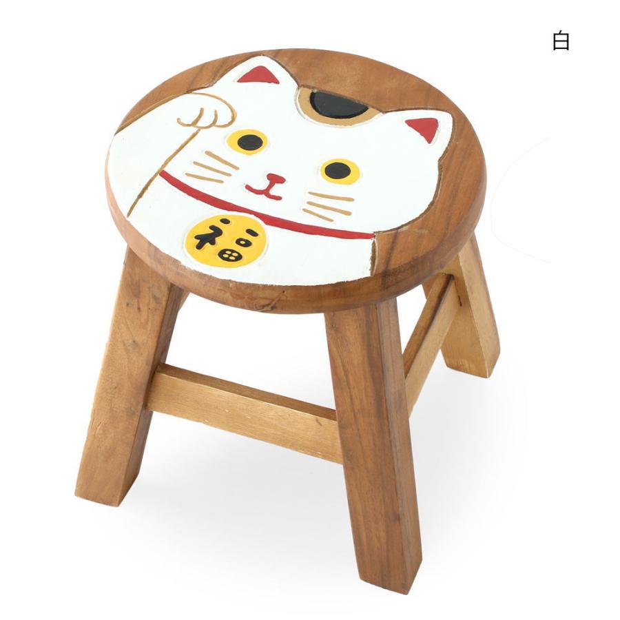 手作り 木製ウッドスツール ロータイプ 招き猫 黒0108 白0107 0107 0108 ユキミ家具 通販 Yahoo ショッピング