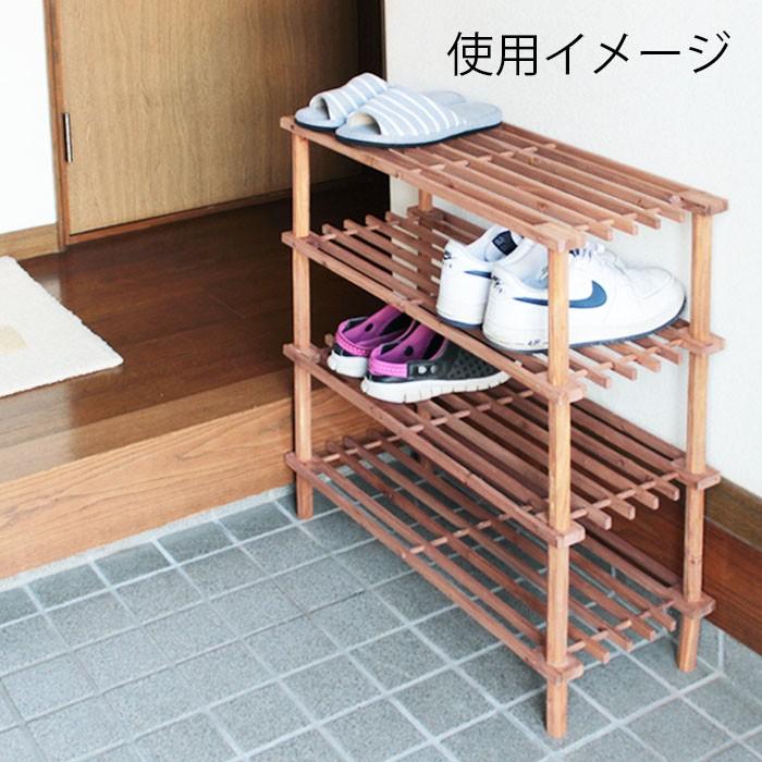 シューズラック 3段タイプ ブラウン[8449] C/D:79102] [セット数:10pcs] マルチフリー＆シューズラック 3