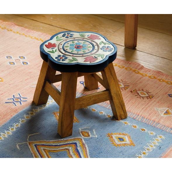 手作り ウッドスツール ロータイプ イズニック 2307-1907 : ユキミ家具