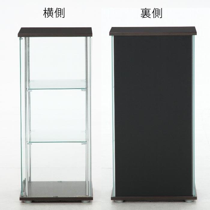 ガラス コレクションケース 3段 背面ミラー付き ＜鏡 透明 フィギュア
