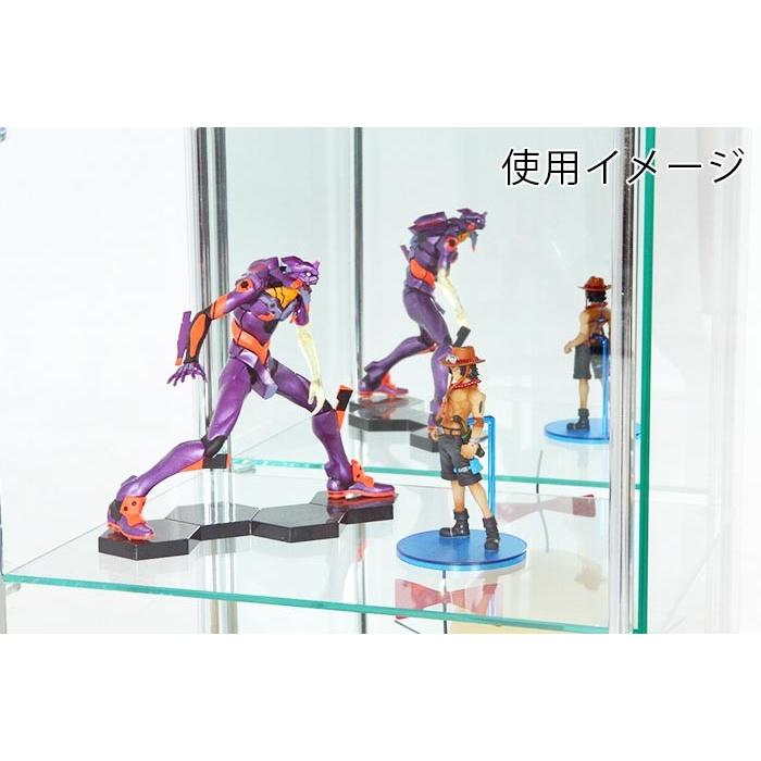 ガラス コレクションケース 3段 背面ミラー付き ＜鏡 透明 フィギュア