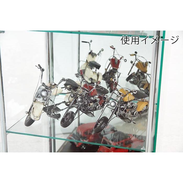 ガラス コレクションケース 3段 背面ミラー付き ＜鏡 透明 フィギュア