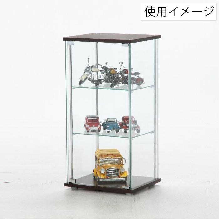 4面　ガラス　コレクションケース　3段　　＜ガラス 透明 フィギュア コレクション 趣味 ディスプレイ 収納 飾る ラック BOX 96049＞_4