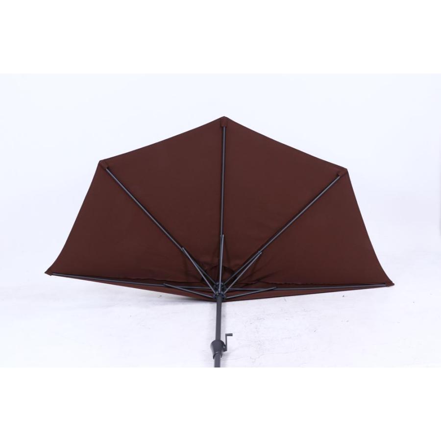 【大型商品】半円パラソル・パラソルスタンド(20kg)　2点セット　ブラウン　fuji37855-30500_4
