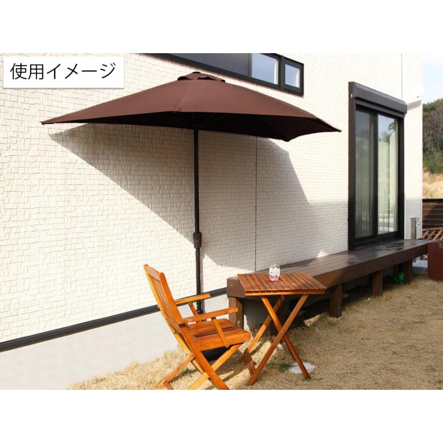 【大型商品】半円パラソル・パラソルスタンド(20kg)　2点セット　ブラウン　fuji37855-30500_6