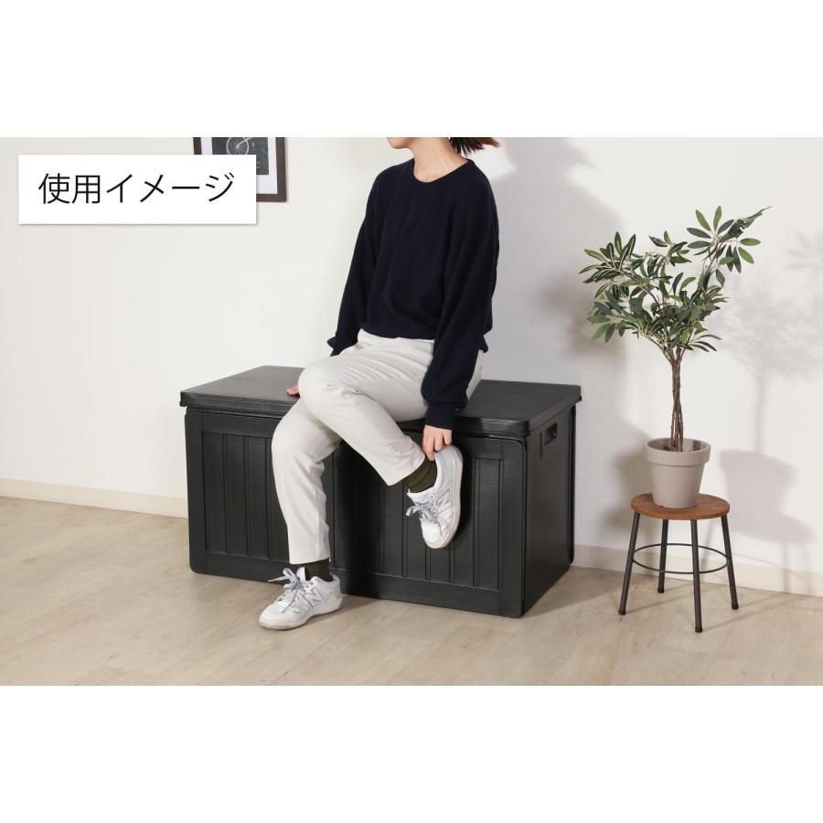 収納BOXベンチ BK 270L 38357-55253 椅子 スツール 収納 倉庫 ベンチ
