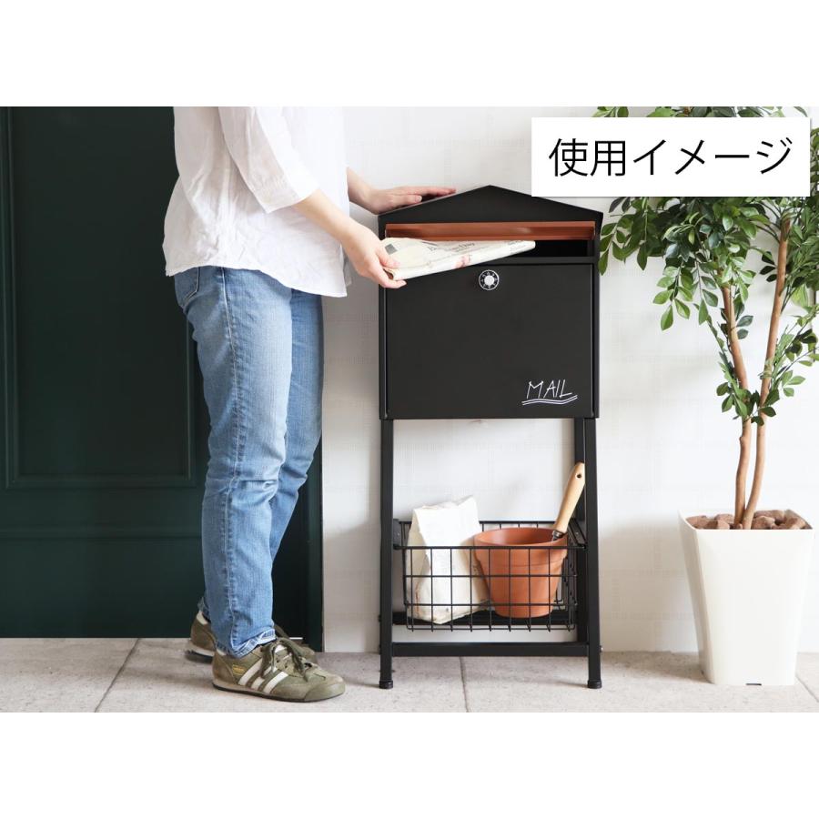 かご付き ポスト yama 73-792bk 73-793red＜ポスト 玄関 郵便受け 郵便