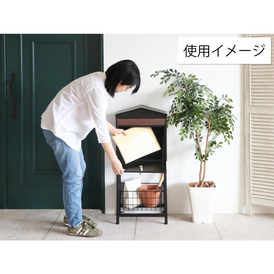 かご付き ポスト yama 73-792bk 73-793red＜ポスト 玄関 郵便受け 郵便