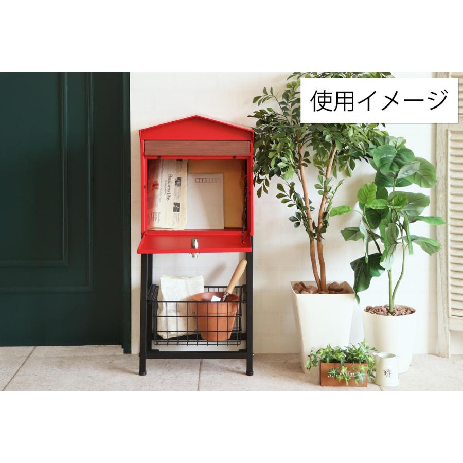 かご付き ポスト yama 73-792bk 73-793red＜ポスト 玄関 郵便受け 郵便