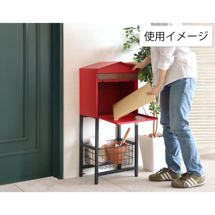 かご付き ポスト yama 73-792bk 73-793red＜ポスト 玄関 郵便受け 郵便