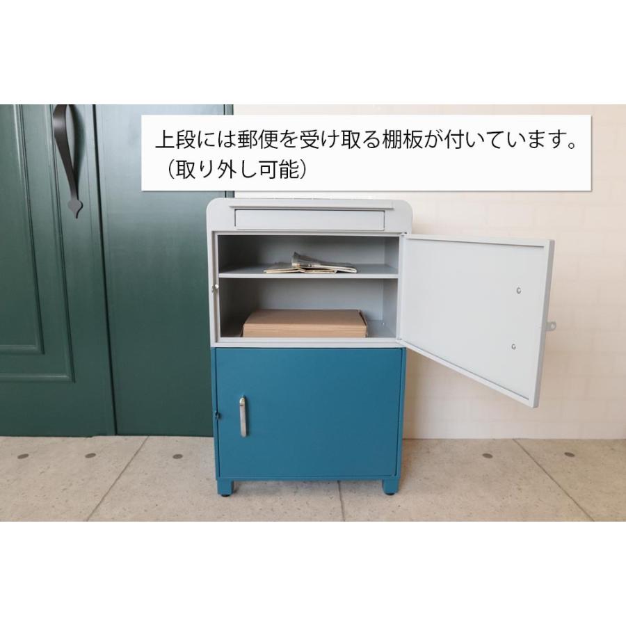 宅配ボックス付き スタンドポスト ポスト 玄関 郵便 受け メール