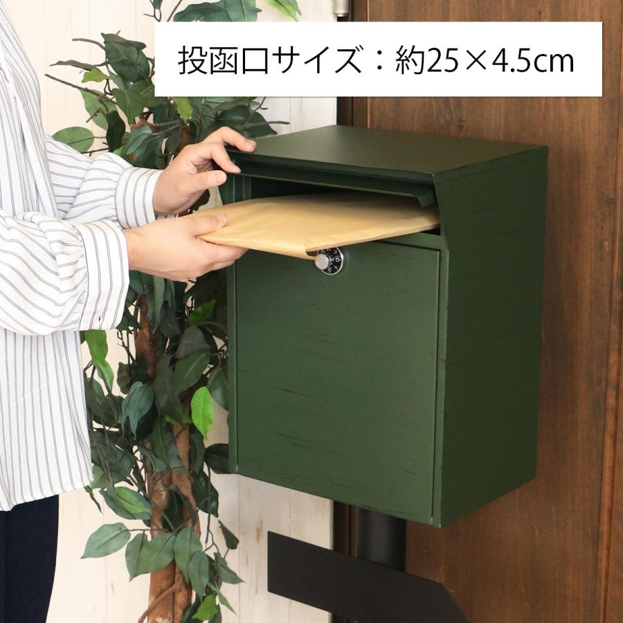 アンティーク調　スタンドポスト　BOXの色はオレンジイエロー色でお届けします。73860-OR＜ポスト 玄関 受け 郵便 鍵付き ダイヤル錠 ＞｜yukimi-kagu｜05