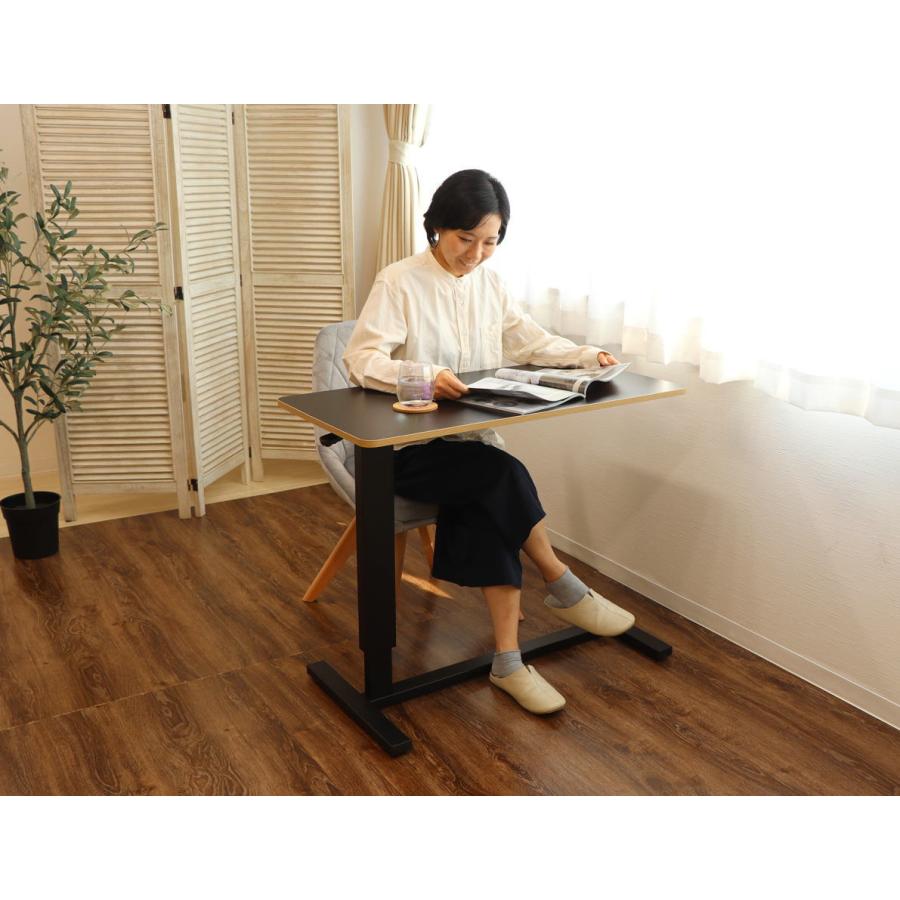 天板90cm幅ガス圧式ベッドテーブル、豆キャスター付yama82529wh  色はホワイトでお届けします。｜yukimi-kagu｜04