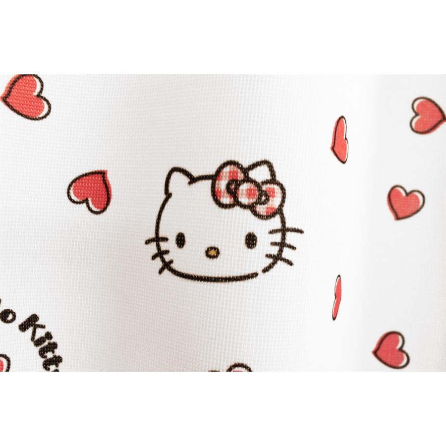 カフェカーテン サンリオ ハローキティ ハートチェック 幅120×丈45cm