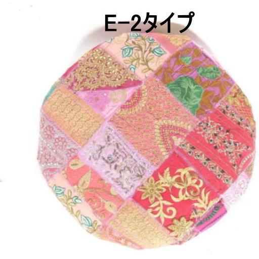 ザリや華やかなカンバディアを使った刺繍のパッチワークスツール約直径