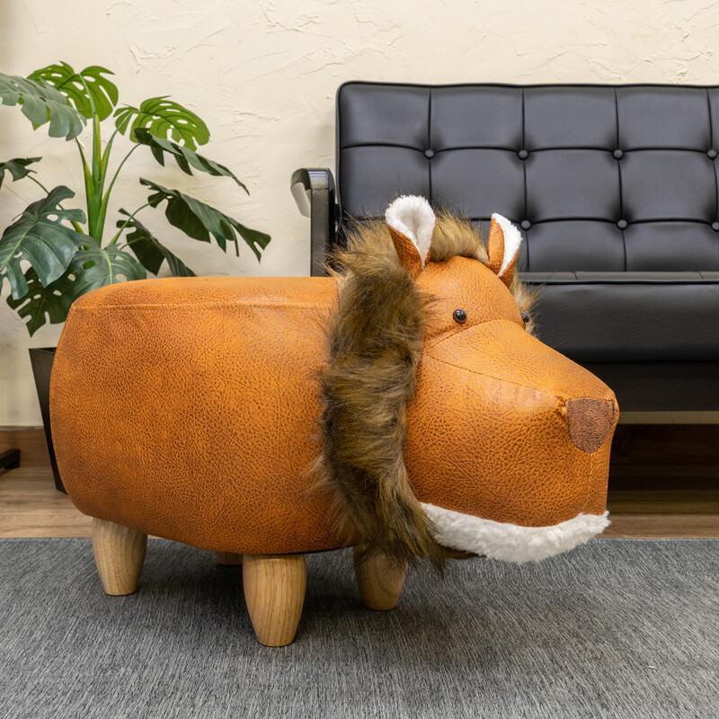 アニマル動物スツール・ライオン ファブリック生地saka-om10br