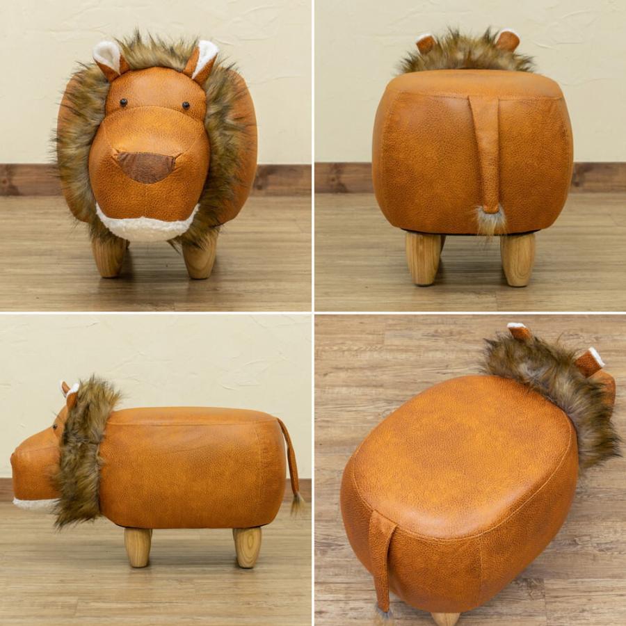 アニマル動物スツール・ライオン ファブリック生地saka-om10br