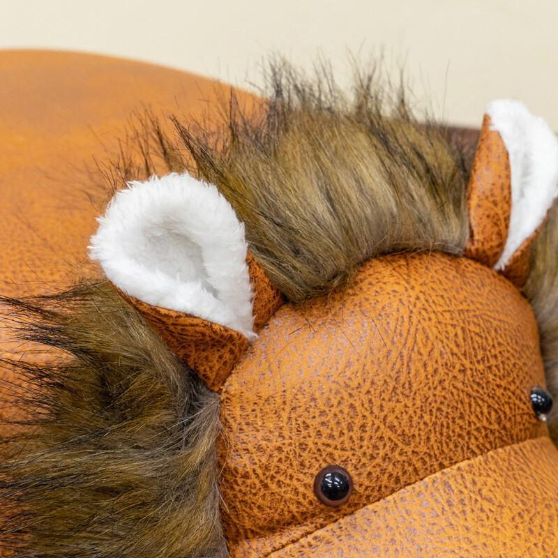 アニマル動物スツール・ライオン ファブリック生地saka-om10br