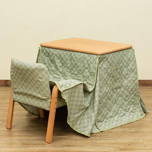 一人用こたつ70x50cmワイドタイプ ハイタイプ 3点セット ( 椅子 一人用こたつ70x50cmワイドタイプ ハイタイプ 3点セット ( 椅子