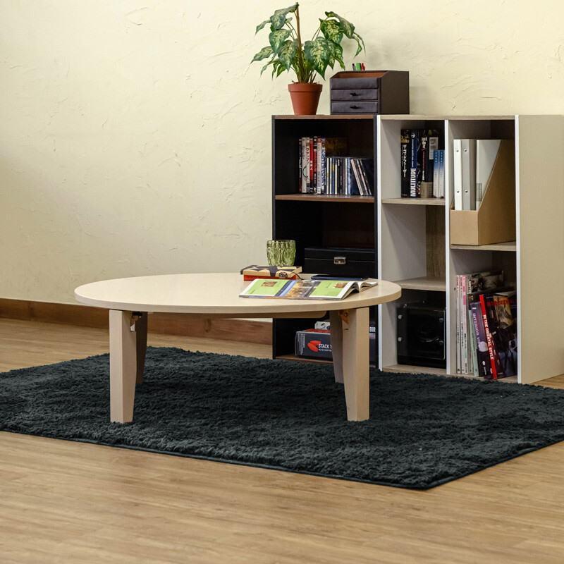 折脚90丸座卓ローテーブルちゃぶ台天然木sakabewr90 : ユキミ家具