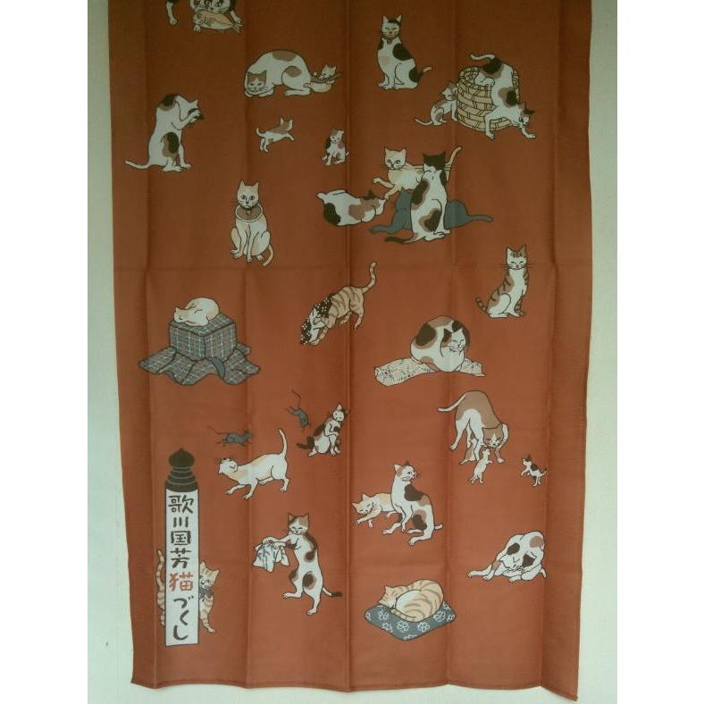 和風のれん歌川国芳猫づくし幅85X丈150cm-yama-3175 : ユキミ